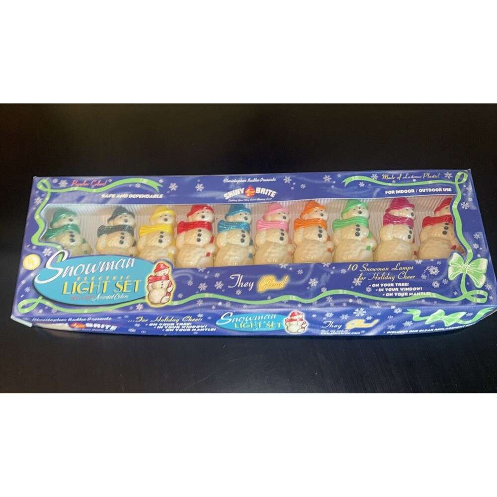 Christopher Radko Christmas Snowman Electric Light Set #4020050 Shiny Brite Set